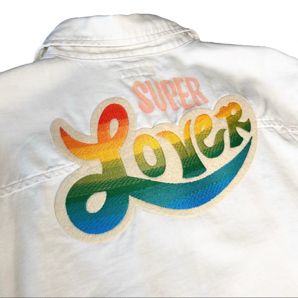 new Mother ✦ Frenchie Fray Button Down Cropped Raw Hem Shirt ✦ Super Lover ✦ XS - Picture 10 of 16